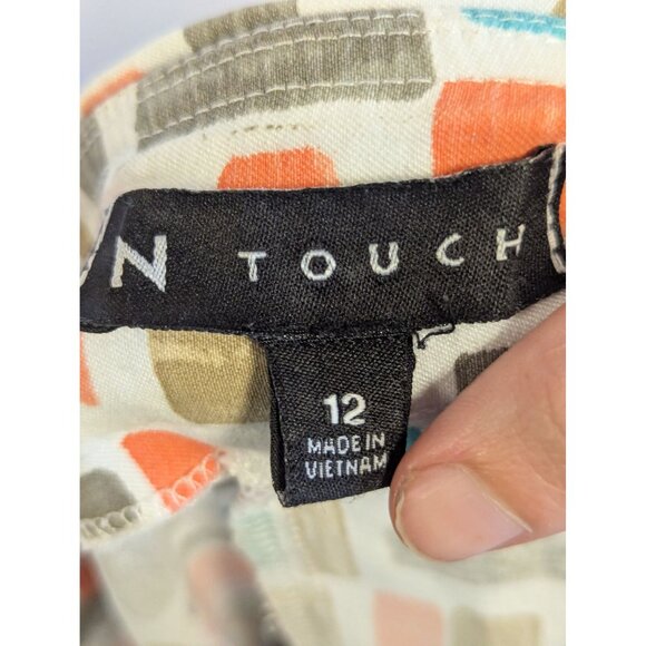 N Touch Womens Printed Two-Piece Skirt & Top Set Size M Geometric Pattern Cotton - Picture 9 of 10